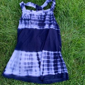 Dark blue tie dye tank top